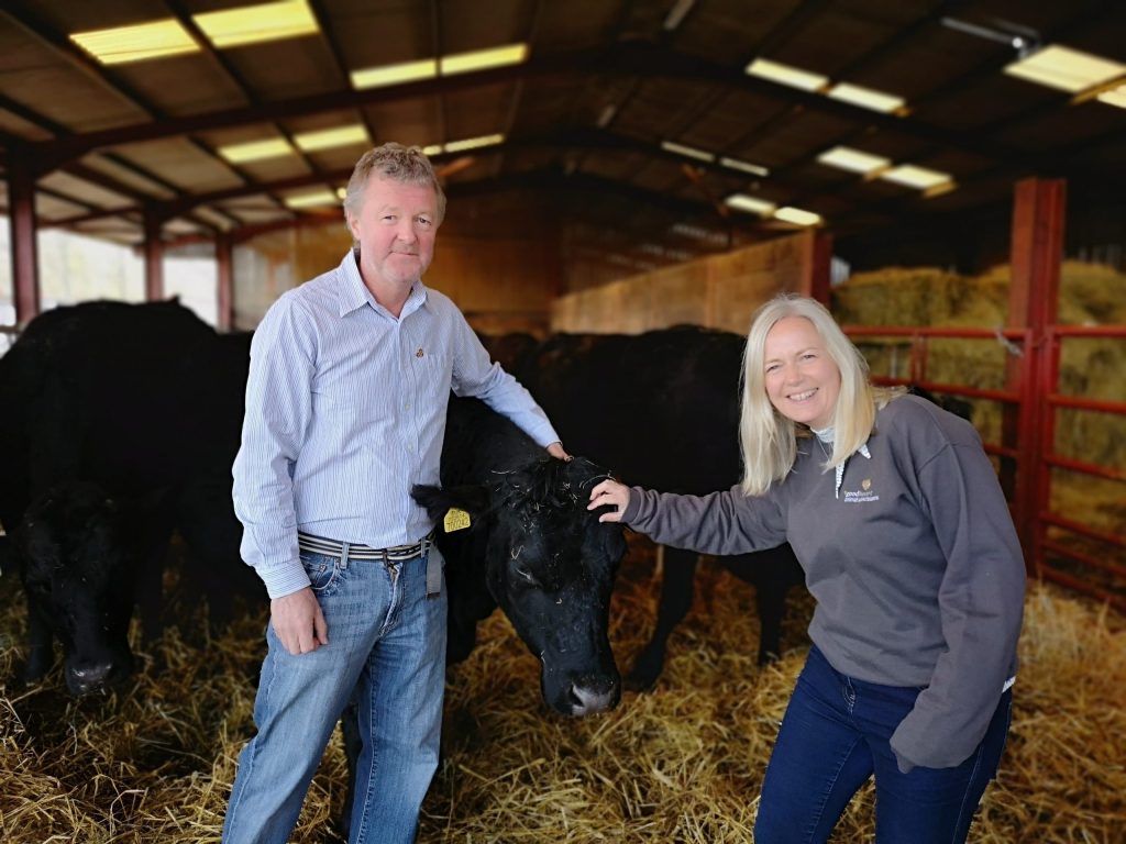 Goodheart Founders stand with one of their rescued cows